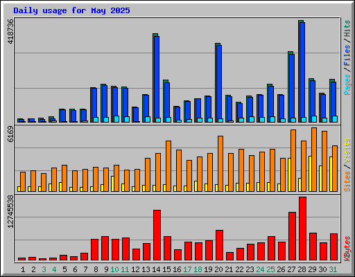 Daily usage for May 2025