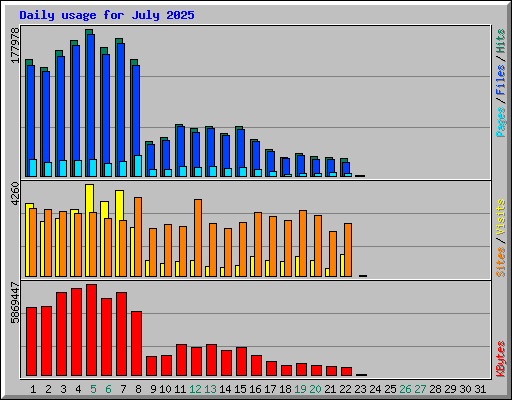 Daily usage for July 2025