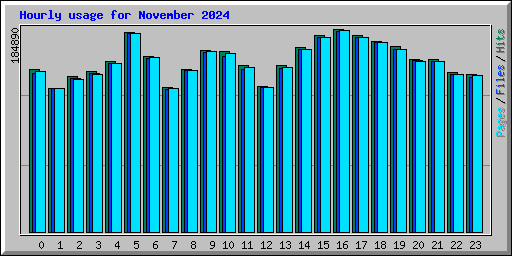 Hourly usage for November 2024