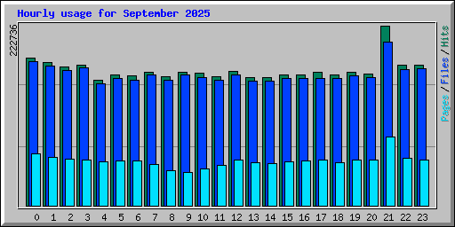Hourly usage for September 2025