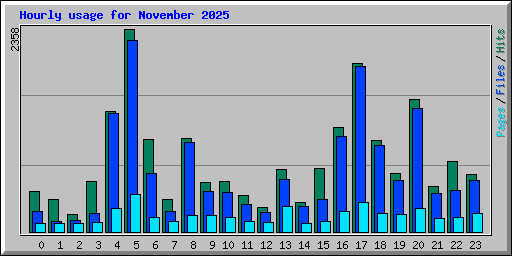 Hourly usage for November 2025