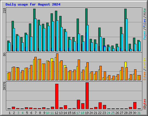 Daily usage for August 2024