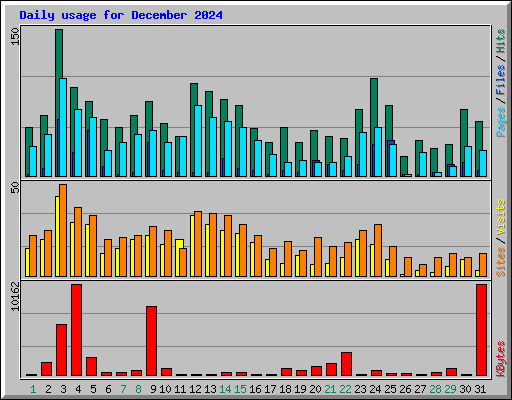 Daily usage for December 2024
