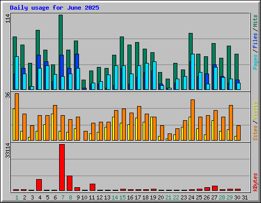 Daily usage for June 2025