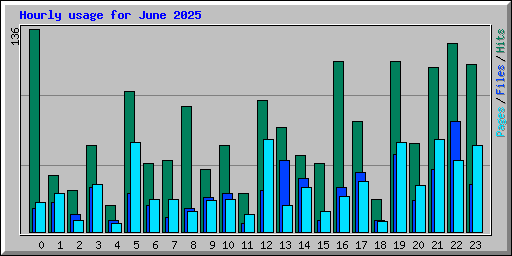 Hourly usage for June 2025