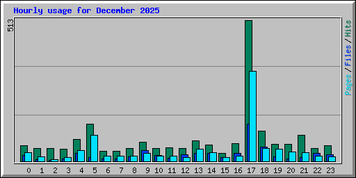 Hourly usage for December 2025