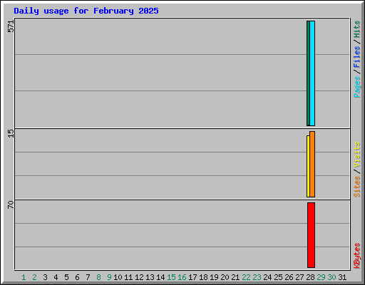 Daily usage for February 2025