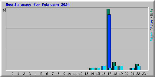 Hourly usage for February 2024