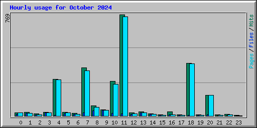 Hourly usage for October 2024