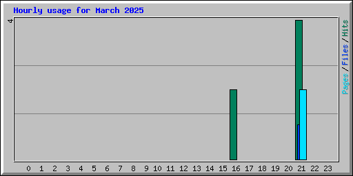 Hourly usage for March 2025