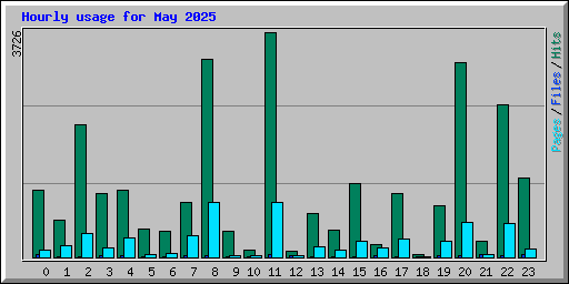 Hourly usage for May 2025