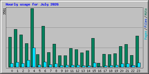 Hourly usage for July 2026