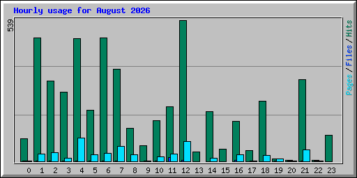 Hourly usage for August 2026