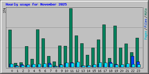 Hourly usage for November 2025