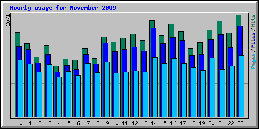 Hourly usage for November 2009