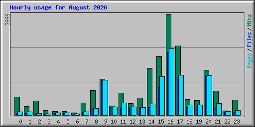 Hourly usage for August 2026
