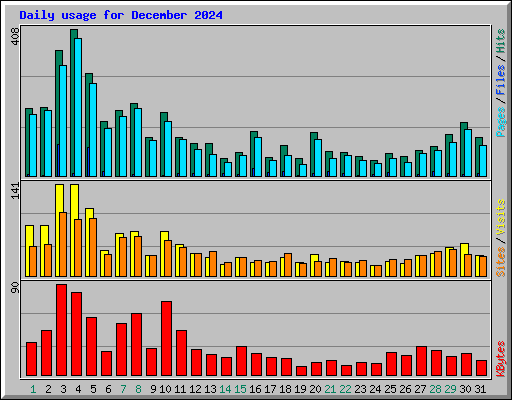 Daily usage for December 2024