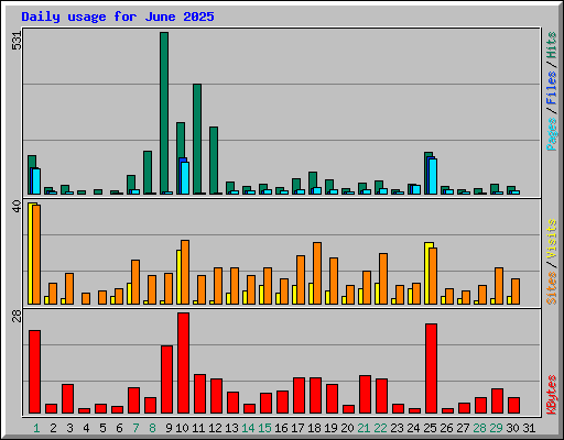 Daily usage for June 2025