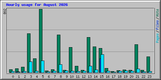 Hourly usage for August 2026