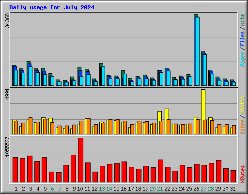 Daily usage for July 2024