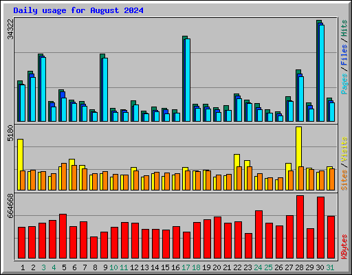 Daily usage for August 2024