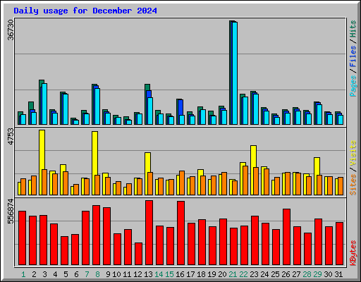 Daily usage for December 2024