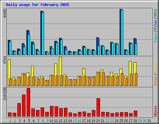 Daily usage for February 2025