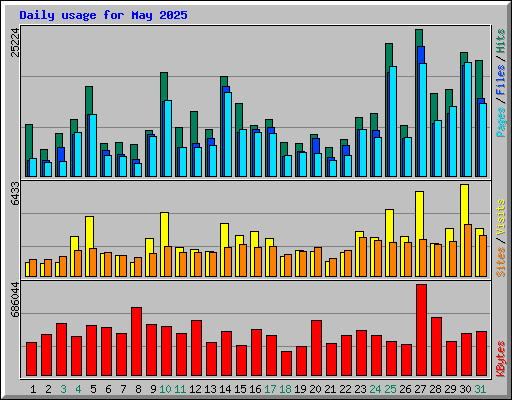 Daily usage for May 2025