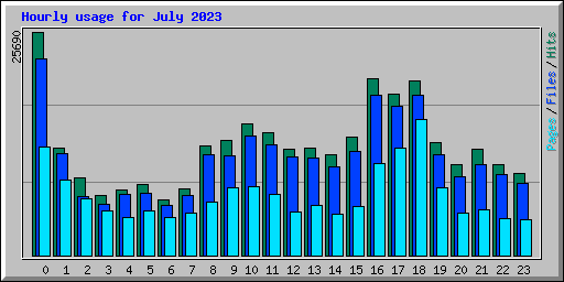 Hourly usage for July 2023