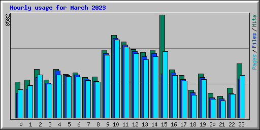 Hourly usage for March 2023