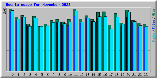 Hourly usage for November 2023