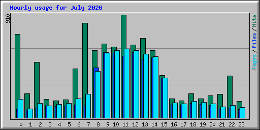 Hourly usage for July 2026
