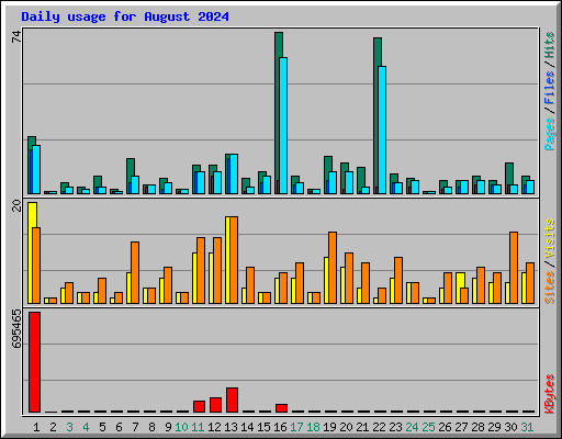 Daily usage for August 2024