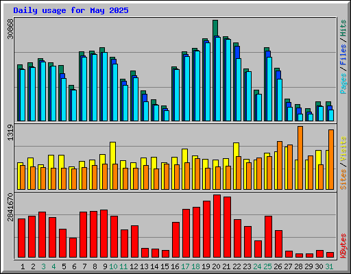 Daily usage for May 2025