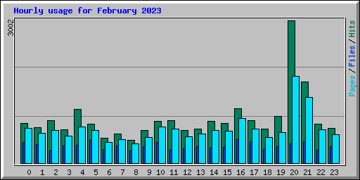 Hourly usage for February 2023