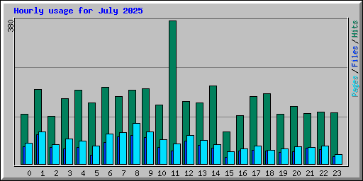 Hourly usage for July 2025