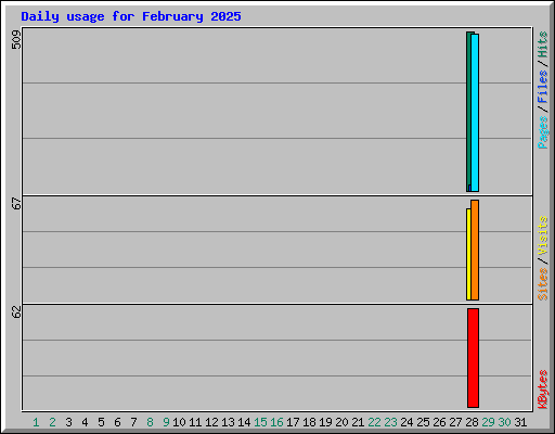Daily usage for February 2025