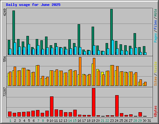 Daily usage for June 2025