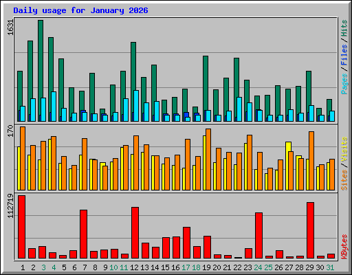 Daily usage for January 2026
