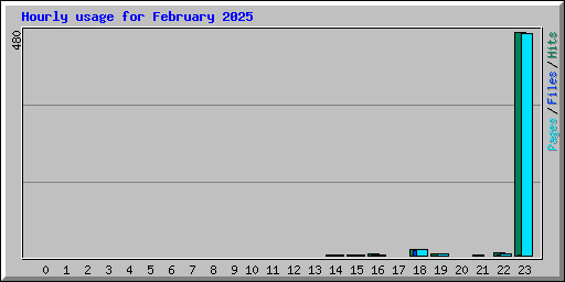 Hourly usage for February 2025