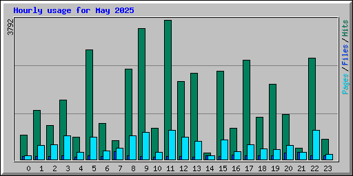 Hourly usage for May 2025