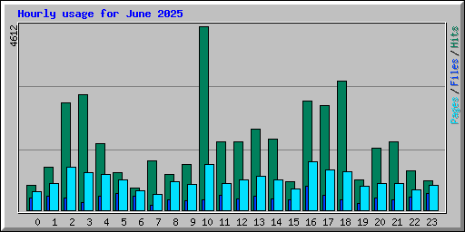 Hourly usage for June 2025