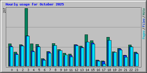 Hourly usage for October 2025