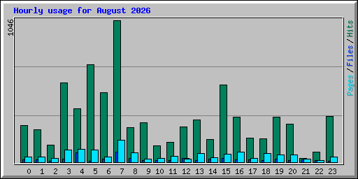 Hourly usage for August 2026
