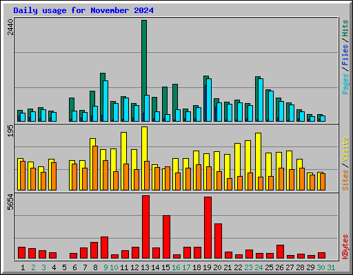 Daily usage for November 2024