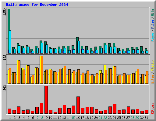 Daily usage for December 2024