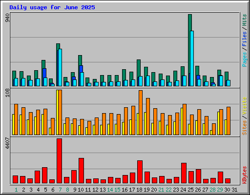 Daily usage for June 2025
