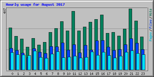 Hourly usage for August 2017