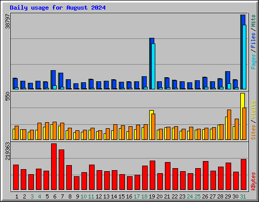 Daily usage for August 2024
