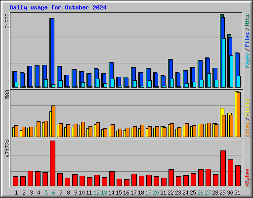 Daily usage for October 2024